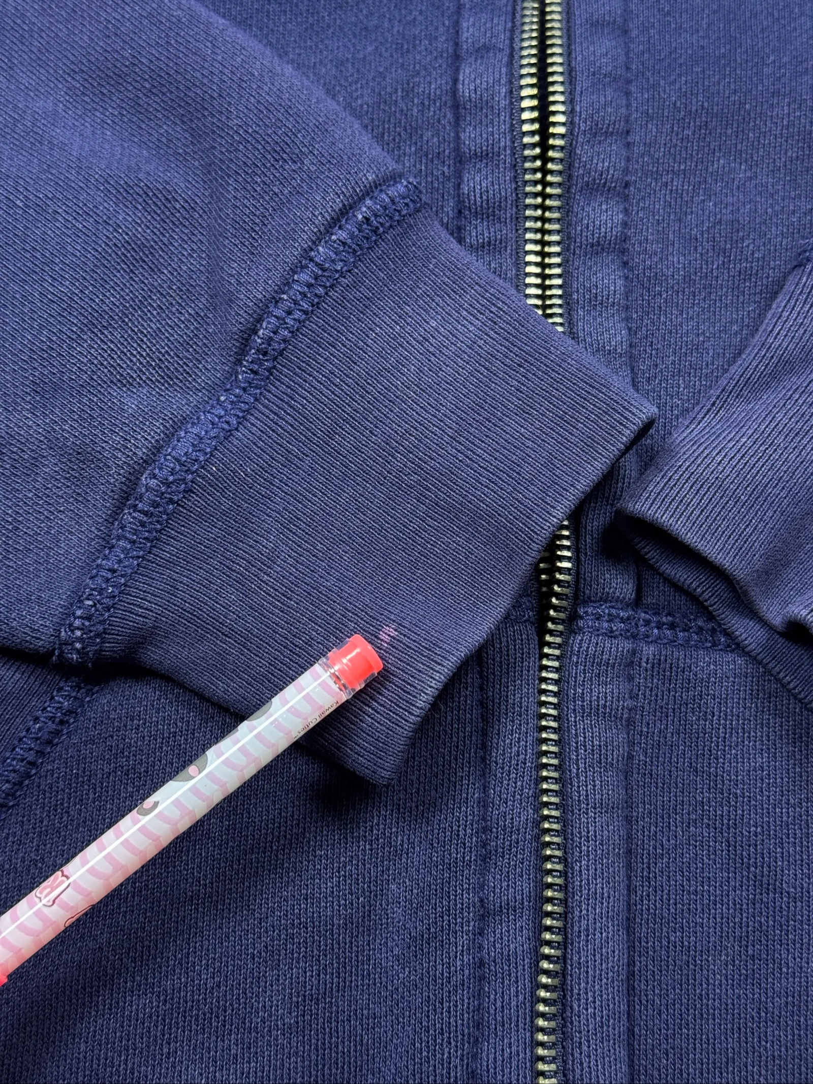 Ralph Lauren Full Zip Hoodie Navy Blue Yellow Pony Vintage Size M/L – photo 13